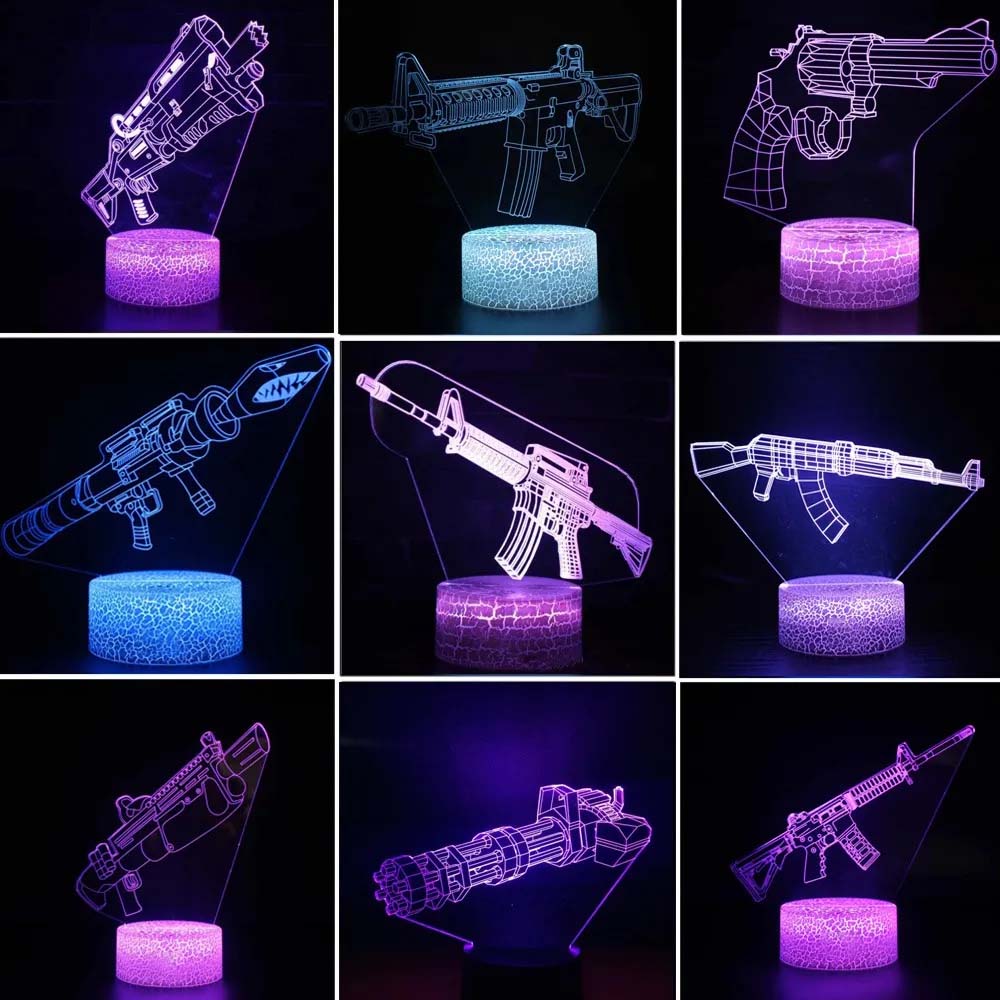 Accessories For Your Gaming Room - Oyun Tüfek 3d Led Gece Lambası